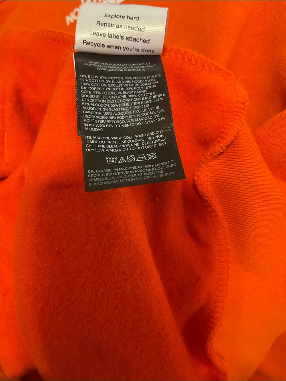 The North Face Men's Orange Evolution Box NSE Sweatshirt Hoodie sz XXL NWT